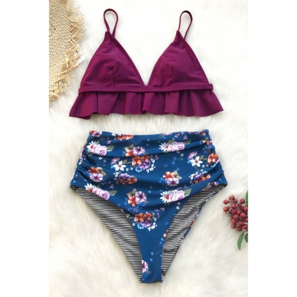 Cupshe high waisted reversible bikini New